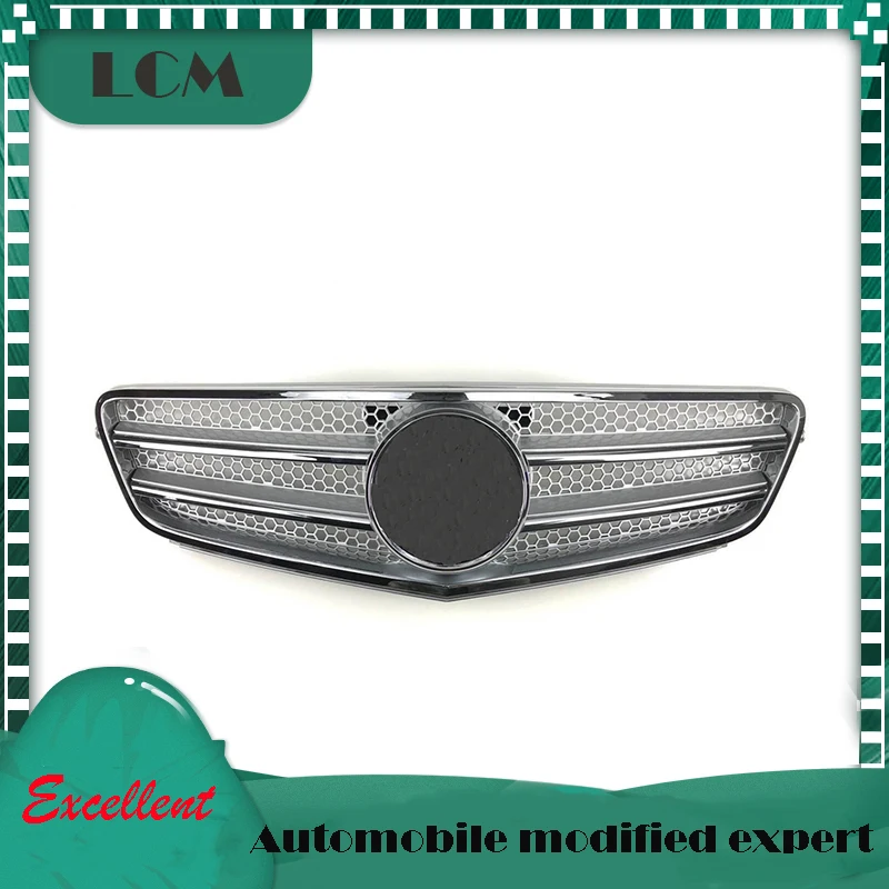 Серебристая/хромированная решетка для переднего бампера Mercedes For-Benz C-class W204 06 07 08 09
