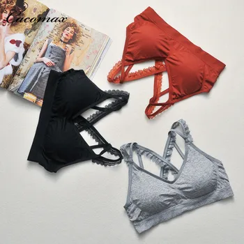 

New girl Lace Butterfly bras With a chest pad Beautiful back sling Inward convergence suspender Beautiful back Sexy bra