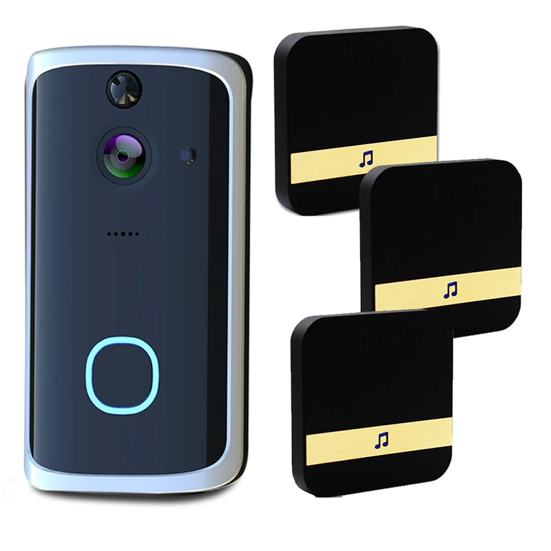 kit4 1080P Video Doorbell Camera Wi-Fi Doorbell Security Camera Two-Way Talk, Night Vision, Built-in SD card slot Motion Detector - Цвет: kit4