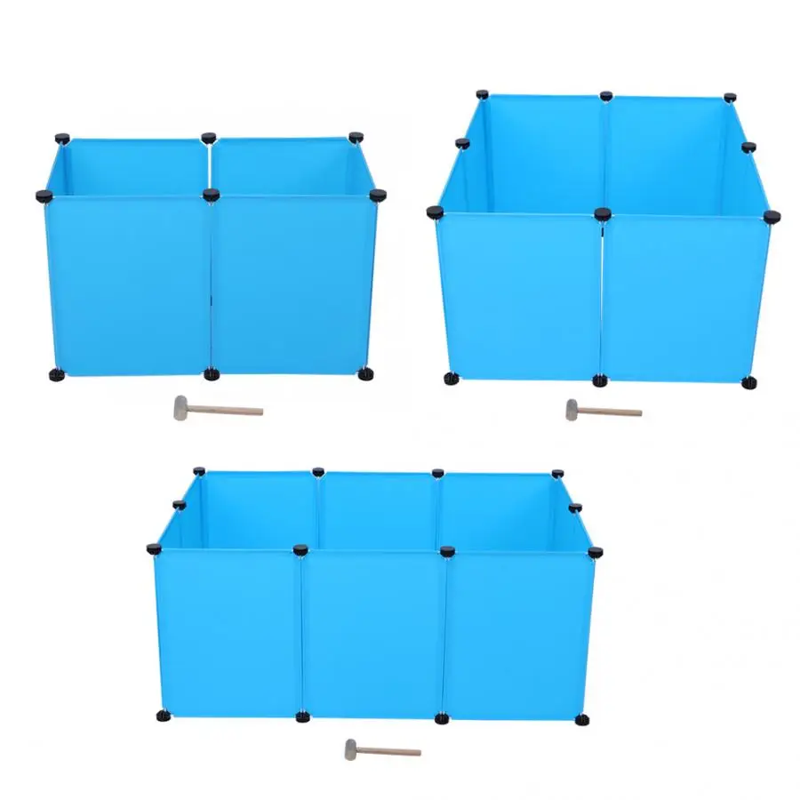 Pet Playpen Blue Household Pets Transparent Folding Safety Fences Playpen Sleeping Playing House for Dogs