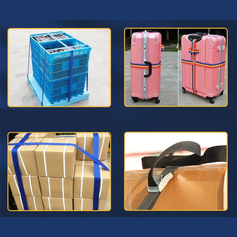 Car Tension Rope Luggage Fixed Strap Cargo Roof Rack Lashing Straps Ratchet Tie Belt With Buckle Stowing Tidying Ratchet Belt 2M cargo straps cargo tie down strap lashing strap tie down straps luggage strap