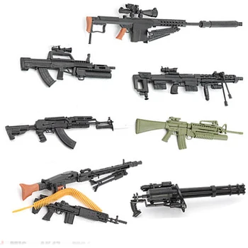 

1:6 Assemble Gun 1 / 6 Weapon Model AK 47 Rifle M82A1 Sniper Rifle Gatlin M134 Plastic Gun Military Simulation Toys Color Random