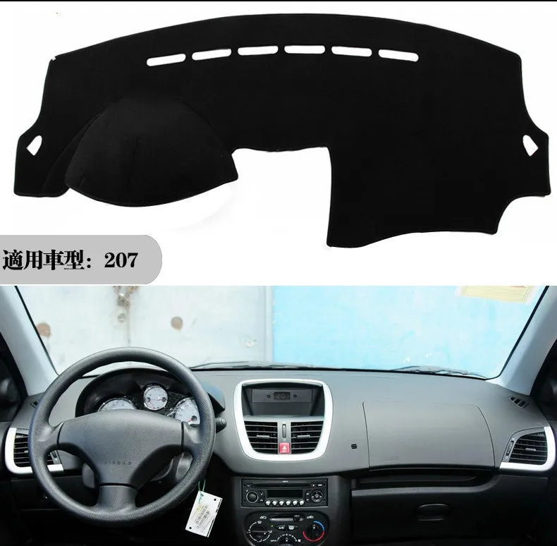 

For Peugeot 207 206+ Auto Dashboard Cover Dashmat Mat Pad Anti-UV Sun Shade Instrument Protective Carpet Car Styling Accessories