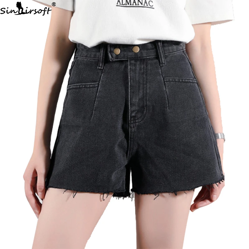 

2XL Free Shipping Jean Shorts Women High Waist Short Pants Summer Wide Leg Denim Shorts Casual Loose Shorts Womens Clothing New