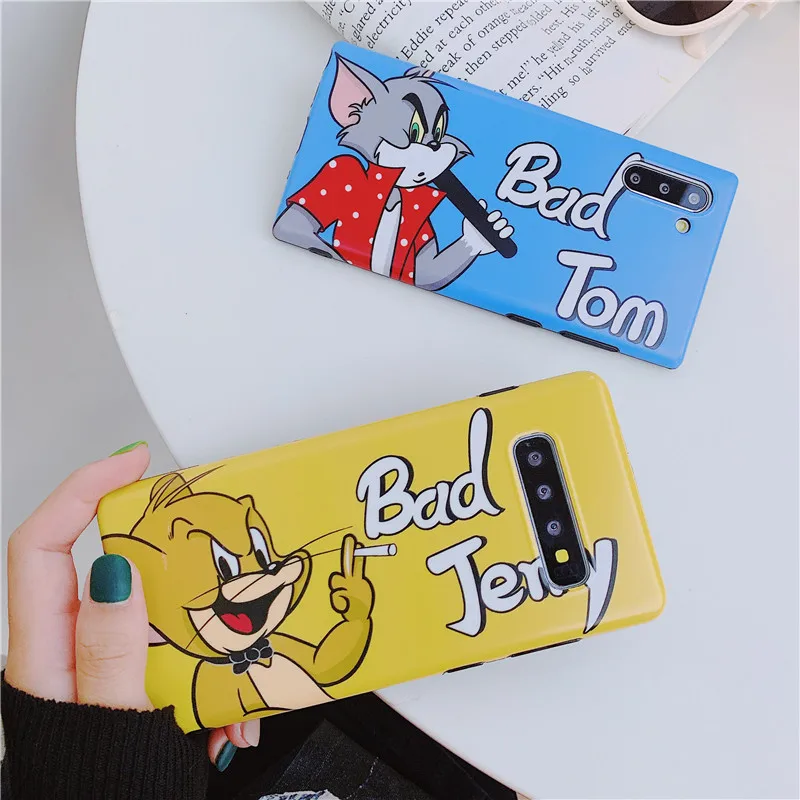 

Funny Cat Mouse Phone Case For Samsung Galaxy S8 S9 S10 Note 10 Plus Soft IMD Cases For Samsung Note 8 9 Cute Cartoon Back Cover