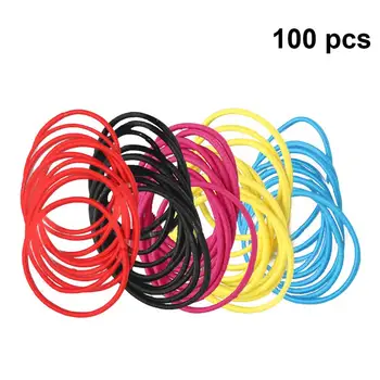 

100PCS 4mm Nylon Processing Hair Rope Simple Binding Hair Cord High Stretchy Hair Ties Seamless Hair Accessories For Girl Use