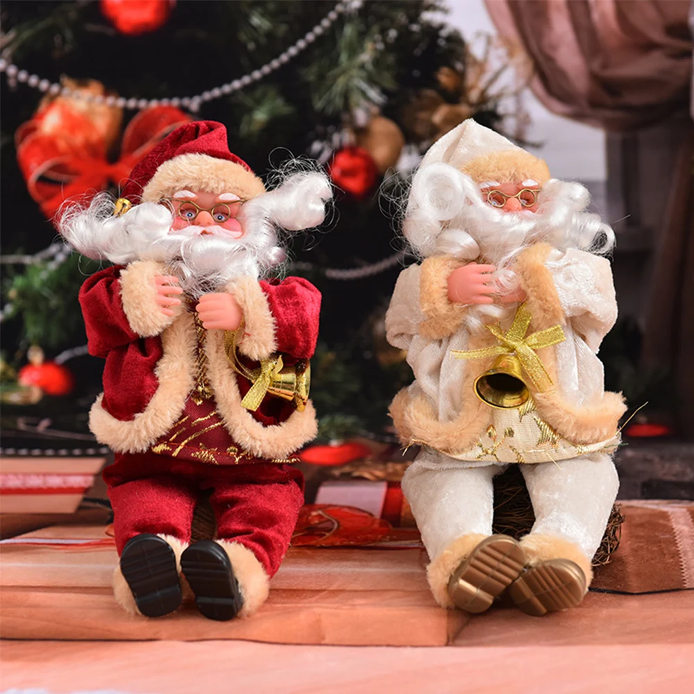 Новогодние товары Сидящая кукла Санта-Клаус домашняя мебель Рождественский подарок фланелевые игрушки Рождественский стол Декор декорации C1559 f