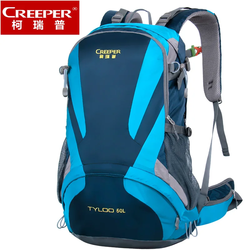 Криперы для спорта на открытом воздухе, альпинизма, рюкзак для кемпинга, походов, походов, рюкзак для путешествий, водонепроницаемый чехол, велосипедные сумки для мужчин 40 50L - Color: Blue