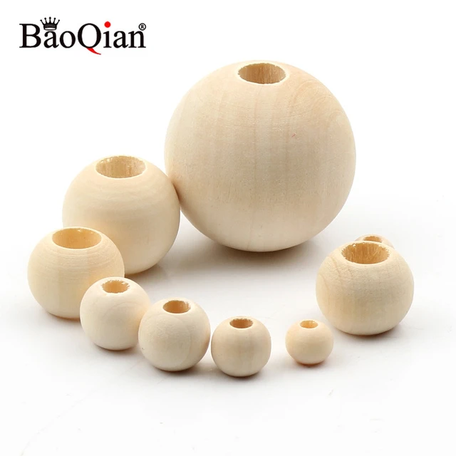 Natural Wood Large Hole Wooden Beads For Macrame Jewelry Charms Crafts  6-25mm 1