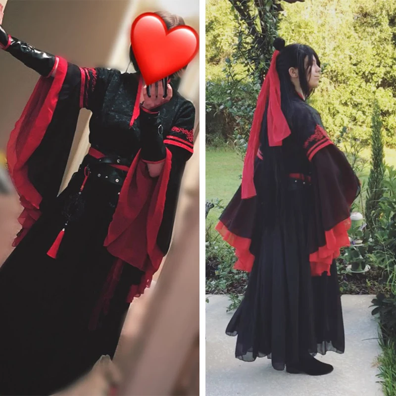 Tanie Eraspooky Mo Dao Zu Shi Cosplay Wei Wuxian Mo Xuanyu młody arcymistrz demonicznej uprawy kostium mężczyźni Anime peruka buty flet