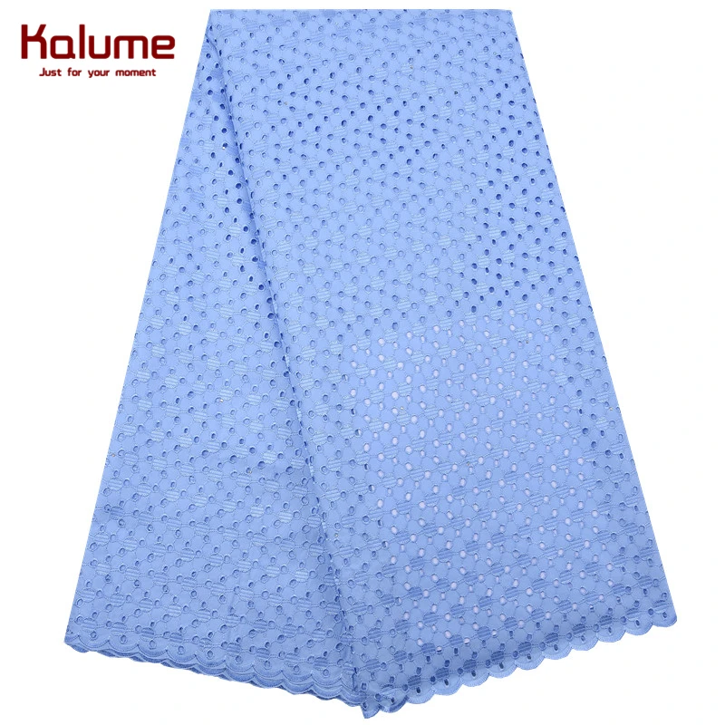 

Kalume 2020 High Quality Holes African Lace Fabric Stoned Nigerian Swiss Cotton Lace In Switzerland For People Sewing PartyF1849