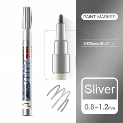 silver 1 шт., японская ручка для рисования UNI, PX-21, тонкая головка, свадебная ручка для подписи, стилус, ручка с граффити в слове, Перманентный Маркер - Цвет: silver