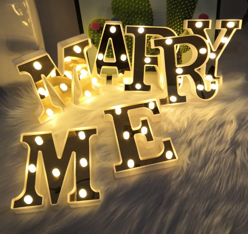 Светодиодный домашний декор сделай сам табличка с буквами Алфавит сердце