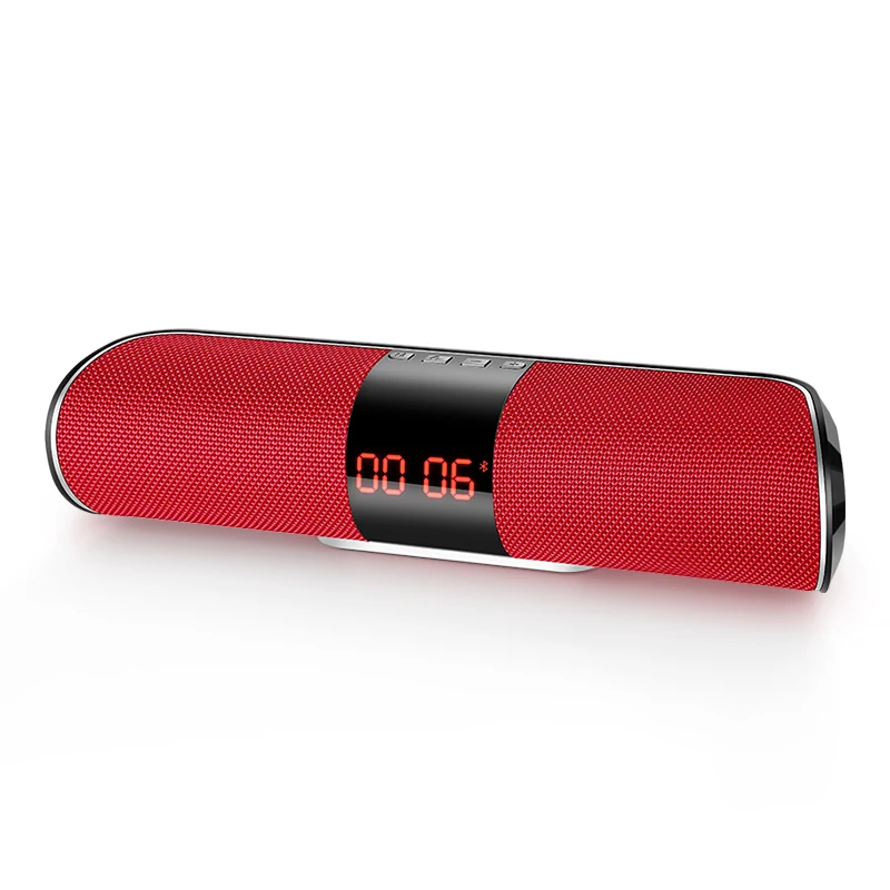 SANLEPUS Bluetooth наружный динамик металлический портативный супер бас беспроводной громкий динамик 3D стерео музыка объемный с TFCard Aux - Цвет: red