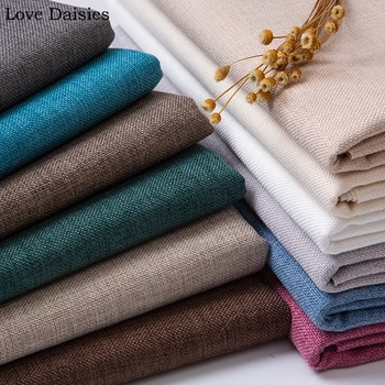 

Coarse Cotton/Linen Solid GREEN BLUE WHITE GRAY BROWN Linen Thick Fabrics for Sofa Cover Tablecloth Handwork Cushion Craft Bag