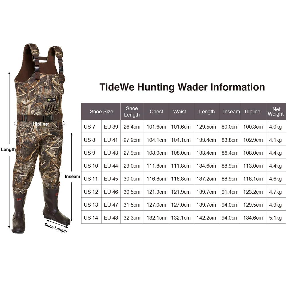 TideWe охотничья рыболовная грудь для мужчин женщин Realtree MAX5 Camo с 600 г теплоизоляцией