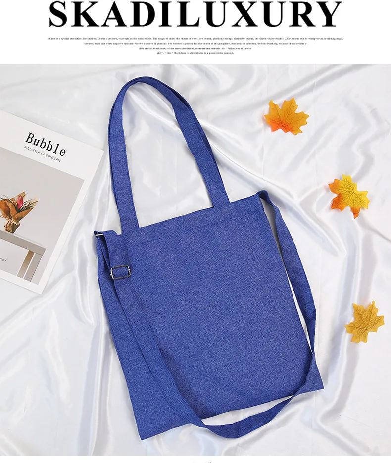 Bag Women's Summer New Style Korean Wave Flax Canvas Handbag Casual WOMEN'S Shoulder Bag Versatile Shoulder Bag