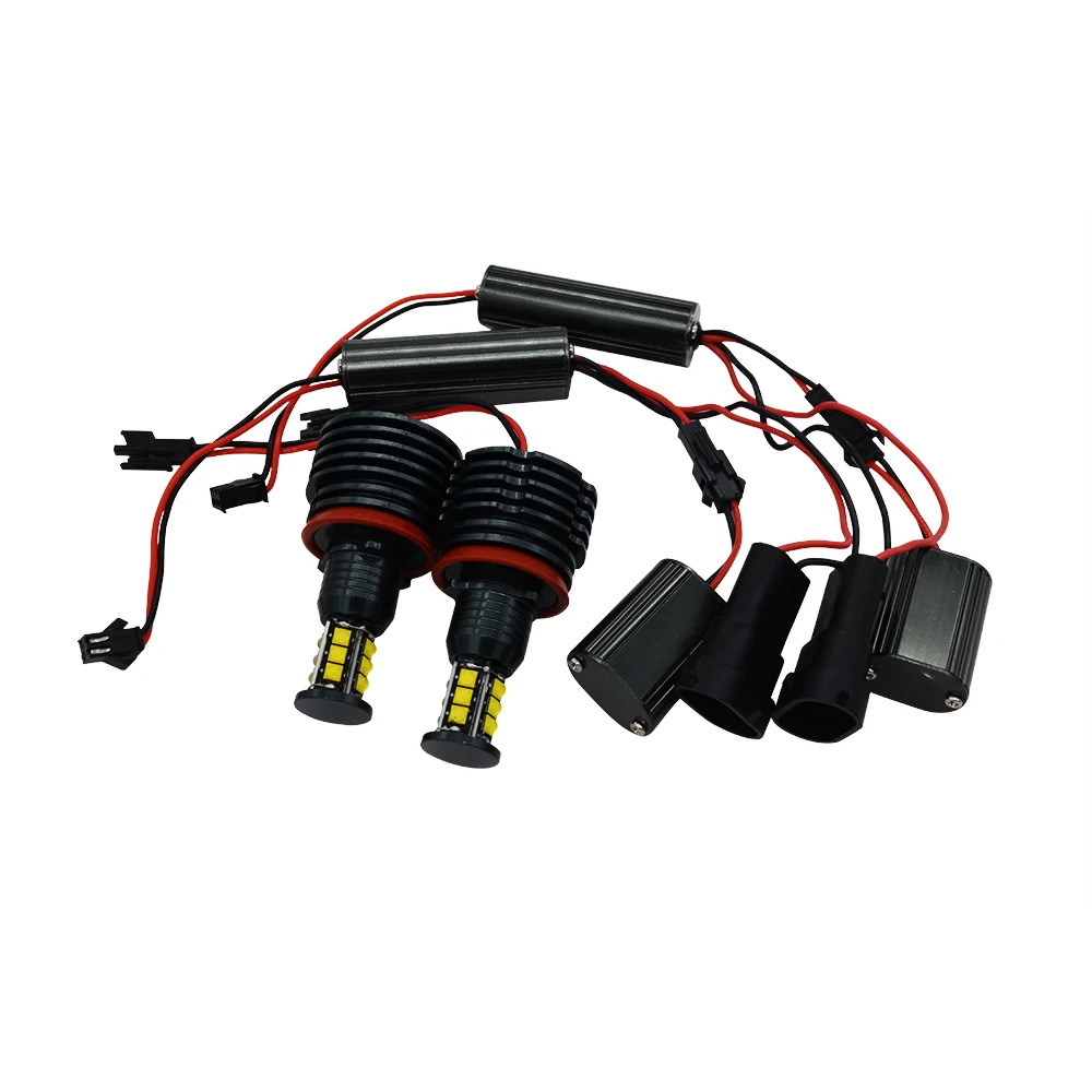 HIDLT 120W LED Canbus Error Free Angel Eyes White 6000K Auto Marker Halo Ring Headlight Lamp For E90 E92 E82 E60 E70 X5 E71 X6 (5)