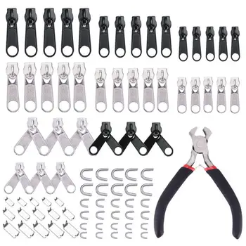 

84pcs Zippers Repair Kit with Zipper Install Pliers Home Sewing Replacement Zipper Clothing Bags Toys Repair Replacement Zipper