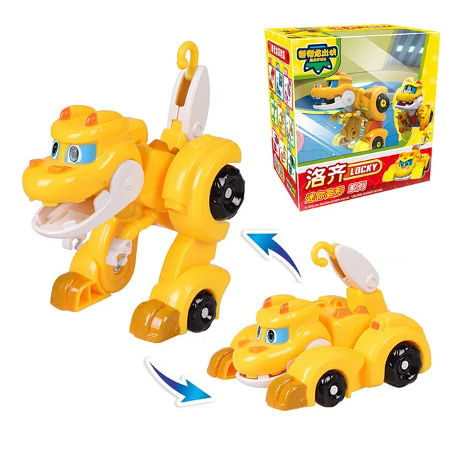 Newest Min Gogo Dino ABS Deformation Car/Airplane Action Figures REX/PING/VIKI/TOMO Transformation Dinosaur toys for Kids Gift 2