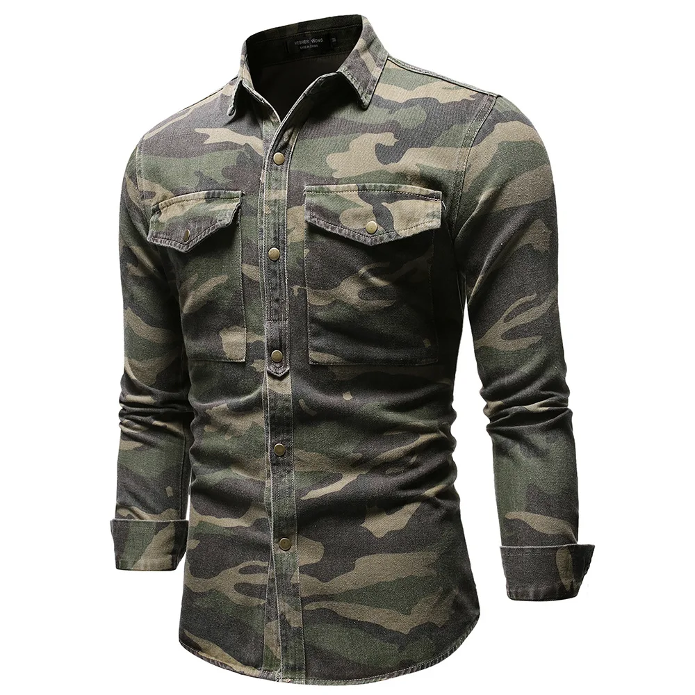

2019 Autumn And Winter New Style Europe And America Men's Slim Fit Long Sleeve Casual Camouflage Jacket Outdoor Mountain Climbin
