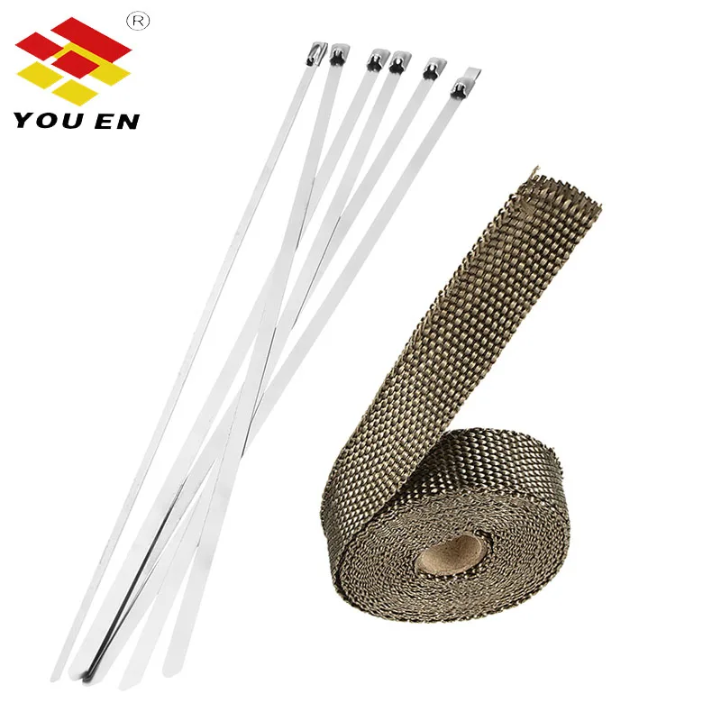 

YOUEN 5/10M Car Moto Heat Shield Wrap Turbo Exhaust Heat Tape Wrap Pipe Wrap Shields Manifold Header Insulation Cloth Roll