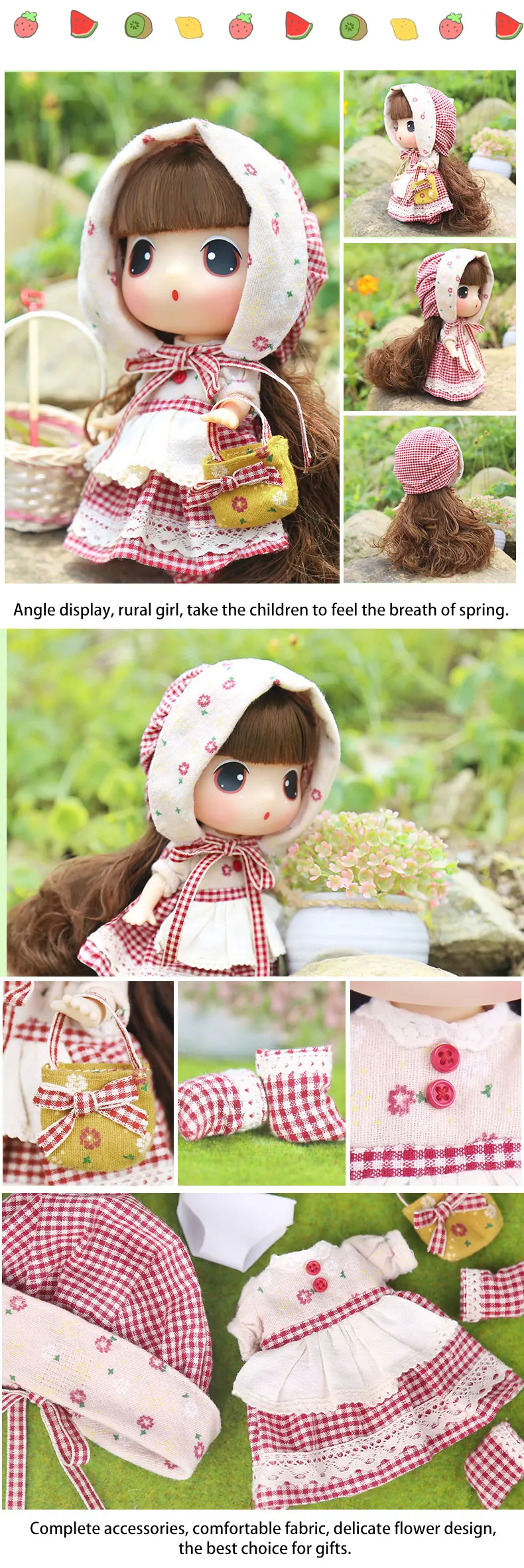 Кукла Ddung детские игрушки 18 см/7 дюймов модные куклы в деревенском стиле принцесса одежда для переодевания на день рождения Рождественские подарки для детей от 3-х лет