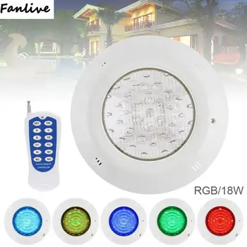 

10pcs 18 12V 18W LED RGB 3000K Remote Control Wall-mounted Waterproof Light Underwater for Swimming Pool