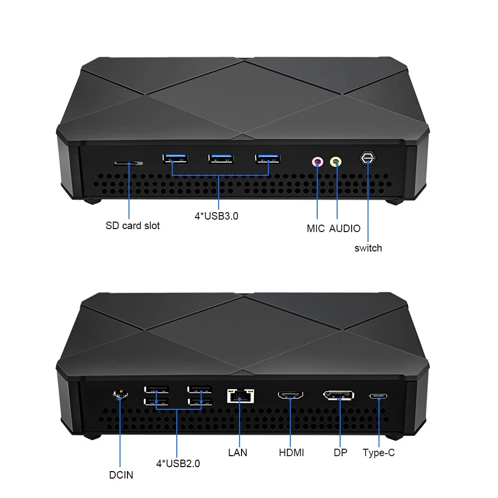 Topton 미니 컴퓨터 게이머, Nuc AMD Ryzen 9 5900H 5900HX 인텔 코어 i9 11900H 데스크탑 PC, 듀얼 램 듀얼 NVMe 게이밍 PC, HTPC WiFi6