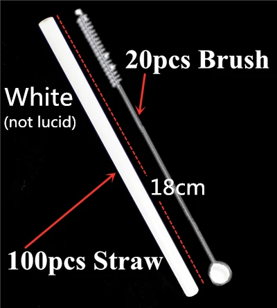 100 straw - 20 brush 100 шт стеклянные соломинки, прозрачные Изогнутые 18 см x 8 мм-идеальная многоразовая Солома для смузи, чая, сока-10 шт с 20 шт чистящей щеткой - Цвет: 100 straw - 20 brush