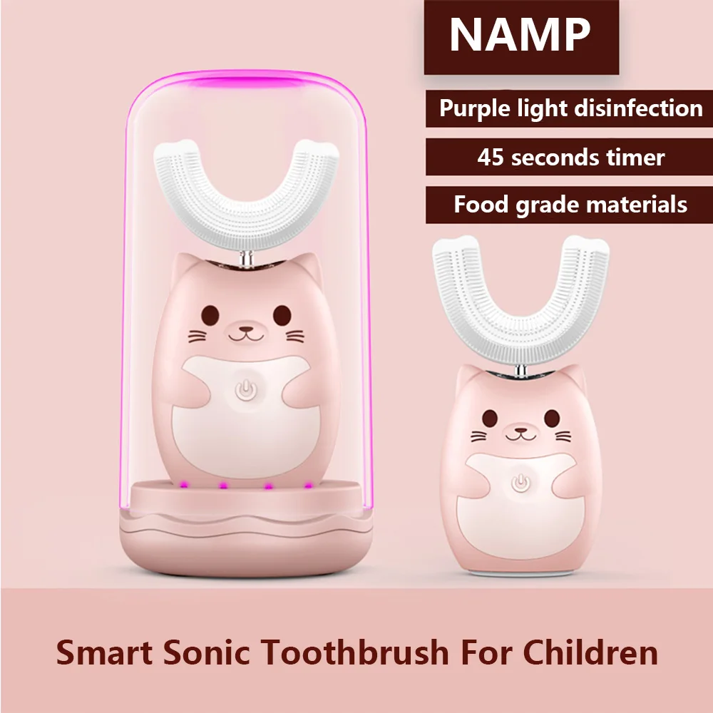 360 Degrees Intelligent Automatic Sonic Children's Electric Toothbrush U Type 3 Modes Tooth Brush USB Charging Tooth Whitening 360 Degrees Intelligent Automatic Sonic Children's Electric Toothbrush U Type 3 Modes Tooth Brush USB Charging Tooth Whitening