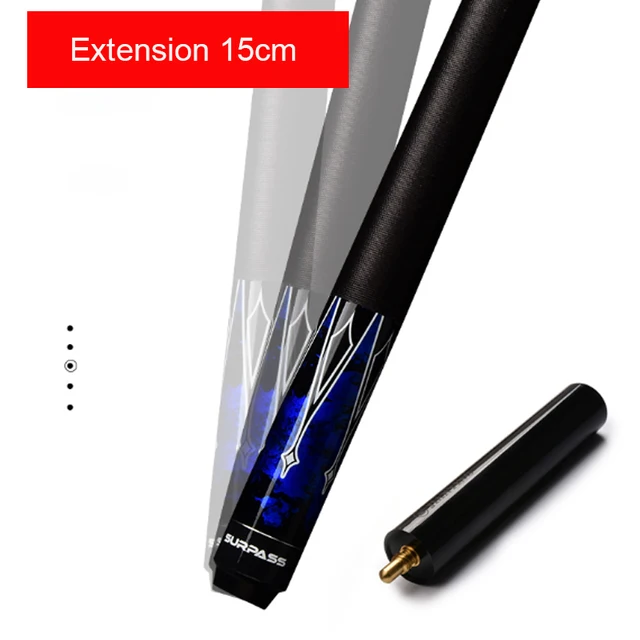 2021 새로운 당구 풀 스틱 12.5mm 팁 2 색 린넨 그립 15cm 연장 당구 액세서리