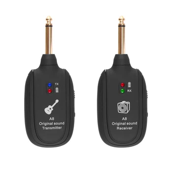 

UHF Guitar Wireless System Transmitter Receiver Built-in Rechargeable Built- in Rechargeable wireless guitar transmitter