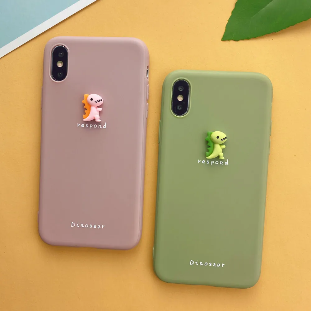 3D милый чехол для телефона с авокадо персиком для iPhone 11 Pro XS MAX XR X, мягкий чехол карамельного цвета с динозавром для iPhone 7, 6, 6 s, 8 Plus, чехол