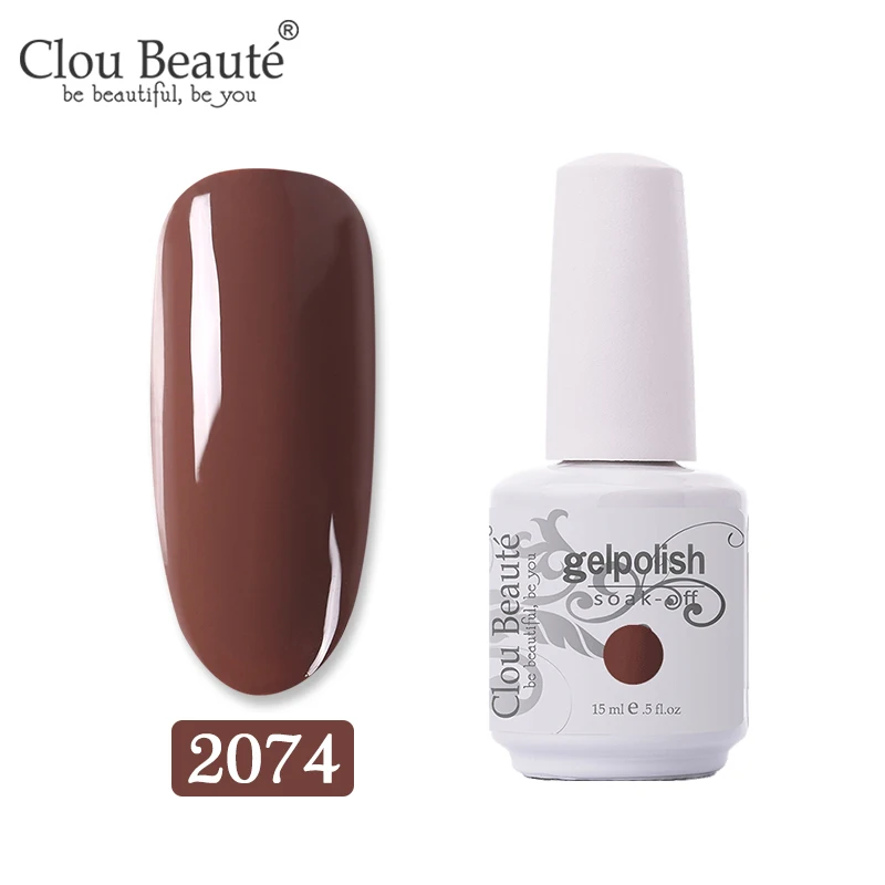 2074 Clou Beaute 15 мл тыквенный цветной лак для Ногтей Стойкий цветной гель для украшения ногтей УФ-лак светодиодный гель для маникюра - Цвет: 2074