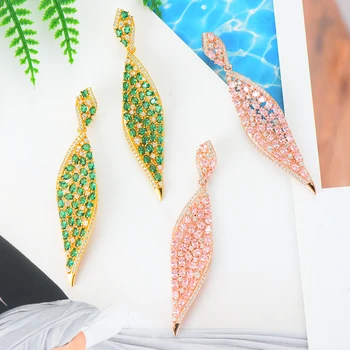 

LARRAURI 12 Colors Fashion Bohemian Long Earrings Unique Natural Real Leaf Big Earrings For Women Fine Jewelry Gift pendientes