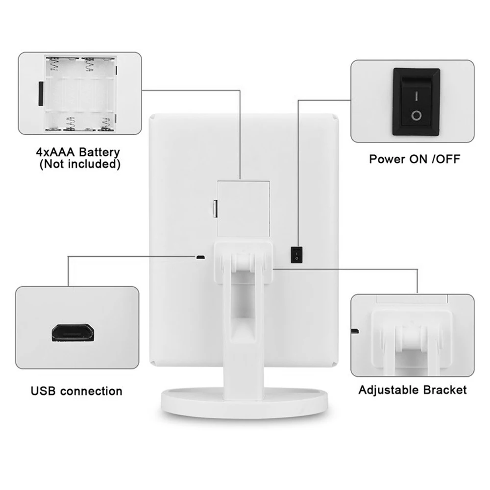 Зеркала для макияжа, Светодиодный настольный зеркальный светильник, домашний декор, дизайн интерьера, красивые подарки, складное портативное увеличительное