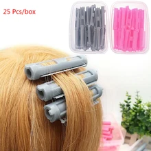 25 шт./кор. пушистые волосы холодной Пермь стержней магические воздушные Bang для укладки волос бары бигуди Моргана завивка керлинг зажимы для завивки инструмент розового/серого цвета