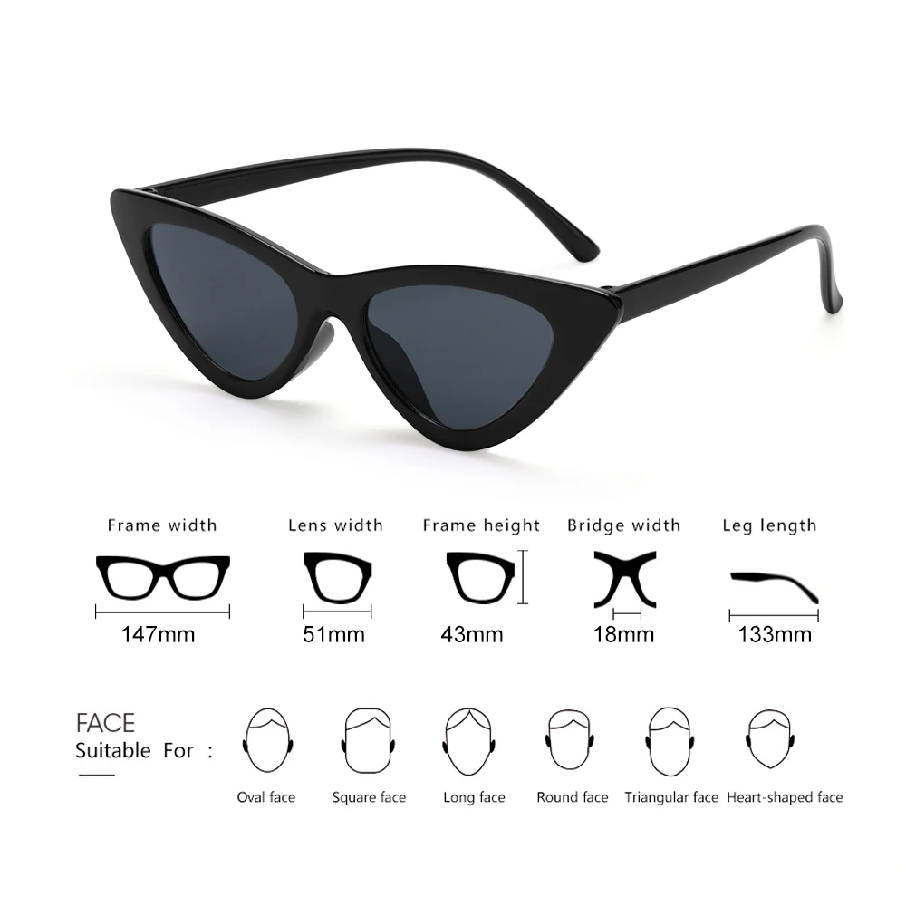 big sunglasses 1PC Sexy Cat Eye Triangle Sunglasses Retro Female Eyewear UV400 Sun Glasses Polarized Streetwear Trending Fashion Ladies Glasse coach sunglasses