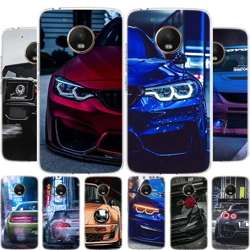 

Sports Cars Male Men Phone Case For Motoralo Moto G8 G7 G6 G5 E6 E5 E4 S PLUS PLAY POWER OneMacro Cover Coque soft Silicone TPU