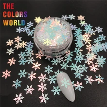 TCT-371 Снежинка 9 мм блестки для ногтей украшения для ногтей гель для макияжа рождественские стаканы ручной работы аксессуары для фестиваля