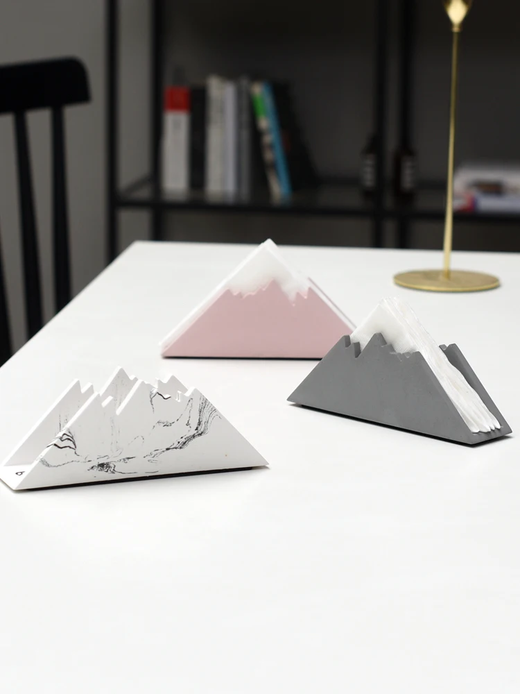

Nordic Home Snow Mountain Shaped Cement Table Napkin Holder Tissue Holder Tissue Clip For Desktop Decoration кольцо для салфеток
