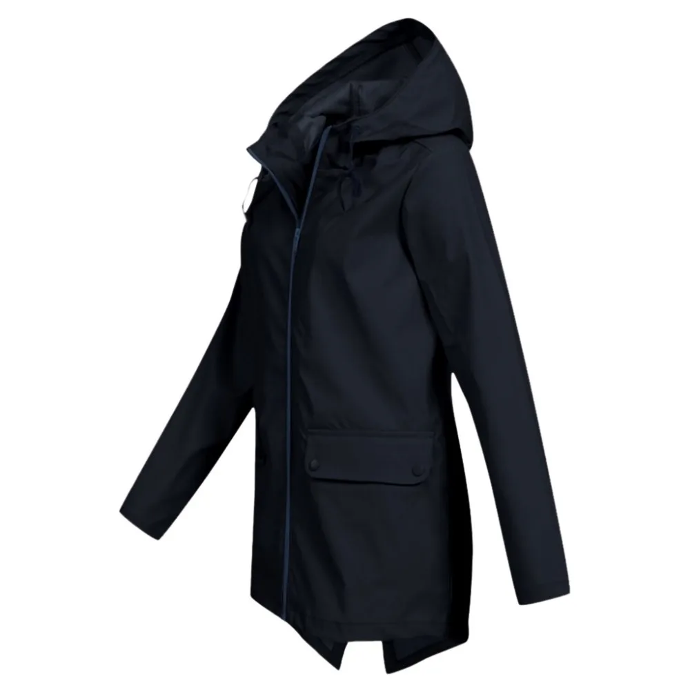 Женская походная дождевая длинная куртка уличная плюс размер 5XL с капюшоном ветрозащитные куртки Водонепроницаемая Свободная куртка худи для улицы Толстовка A28