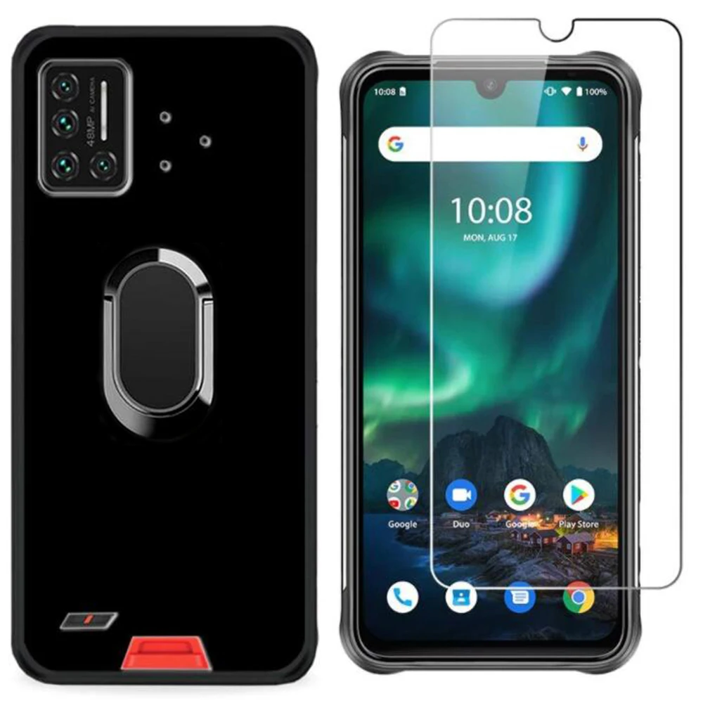 Стеклянный чехол 2 в 1 для UMIDIGI BISON противоударный мягкий с кольцом GT A11 A9 Pro MaxClear |