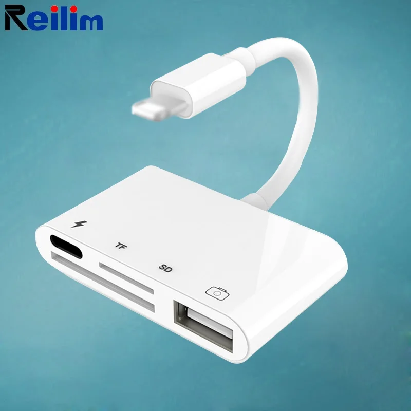 Кабель адаптер Reilim OTG для зарядки и синхронизации данных iPhone X 8 7 12 iPad iOS 13