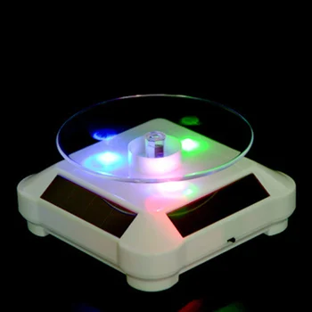 

LED Light Solar Jewelry Display Stand 360 Rotating Showcase Necklace Bracelet Watch Ring Show Turntable LXH