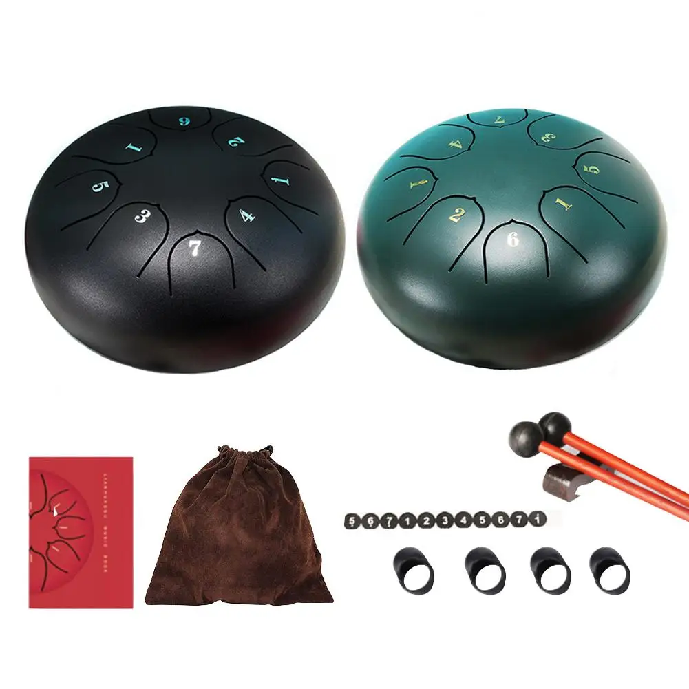 

Steel Tongue Drum Yoga Meditation Relax 8 Notes 6 Inches Percussion With Padded Travel Bag Lotus Flower Style Instrument Parts