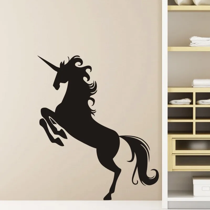 DCTAL Unicornio Wall Sticker Licorne Decal Unicornio Posters Vinyl Wall Art Decals Pegatina Decal Decor Mural Animal Sticker
