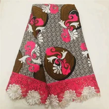 Высококачественная кружевная ткань, Анкара, восковая кружевная ткань, африканская кружевная ткань, воск, шнур кружева для женщин, свадебное платье 070510