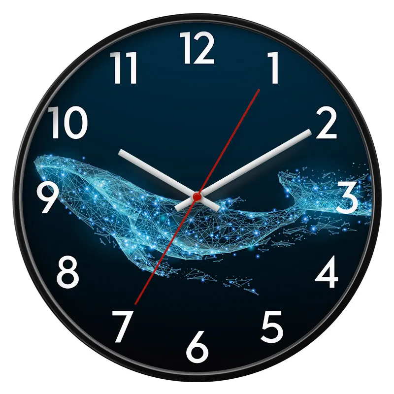 

Creative Starry ocean whale decorative abstract wall clock Art geometric shark home wall clocks